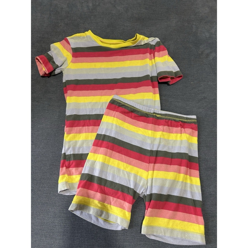 Kickee Pants Girls Stripped Bamboo Shorts Pajama Set Size 8